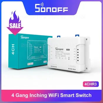 Itead Sonoff 4CH/4CH PRO R3 Wifi Smart Switch 4 Gauja Wifi Šviesos Jungiklio, Smart Home App Nuotolinio valdymo Relė Dirba su Alexa 