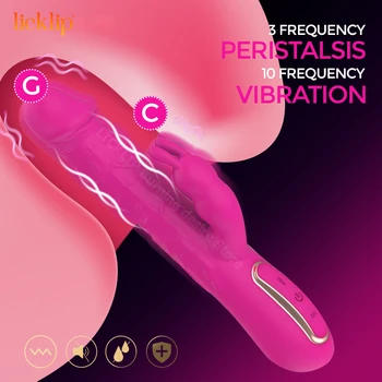 LICKLIP Rabbit Vibratorius Išsisukti Dildo Moterims G Spot Klitorio Stimuliatorius Vibracija Massager Moterų Orgazmas Suaugusiųjų Sekso Žaislai 18+