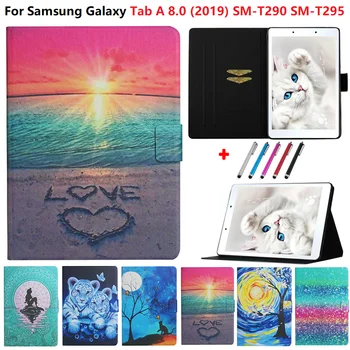 Tablet Case For Samsung Galaxy Tab 8 2019 SM-T290 T295 T297 8.0 PU Odos Piniginės 