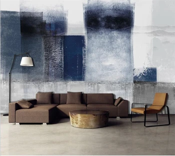 wellyu Užsakymą freskos naujas Kinų stiliaus abstraktus modernaus stiliaus, mėlynos blokuoti naftos tapyba TV, sofa kambarį foną