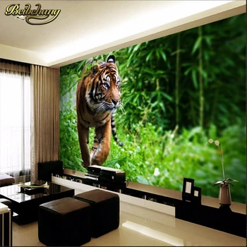 beibehang Pasirinktinius nuotraukų siena dokumentai namų dekoro Tigras džiunglių karalius žvėrys fone didelės freskos 3d sienos tapetai už kambarį