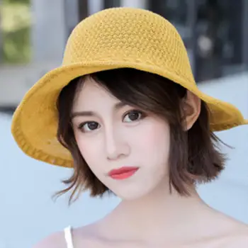 2020 hot pot skrybėlę moterų vasaros paplūdimio skrybėlę mažų šviežių atostogos pajūryje saulės ponios saulės skrybėlę Japonų žvejys skrybėlę