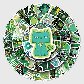 135Pcs Green Serijos Grafiti Lipdukai Derliaus Animacinių filmų Dekoratyvinis Etiketė 