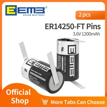 2VNT EEMB 3,6 V 1/2 AA Baterijos ER14250 Ličio Baterija su FT Pin 14250 1200mAh Baterijas PLC Signalo Jutiklis