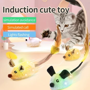 Elektros Pelių Kačių Žaislai Interaktyvus Atsitiktiniai Ėjimo Modeliavimas Pelės Naminių Kačių Pliušinis Žaislas Vibracijos Jutiklis Kačiuką Katės Kibinimas Žaislai