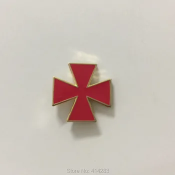 Maltos Kryžiaus Tamplieriai Commandery Smeigtukai Ženkliukai, Masinu Atlapas Pin Freemason Red Emalį Sagė