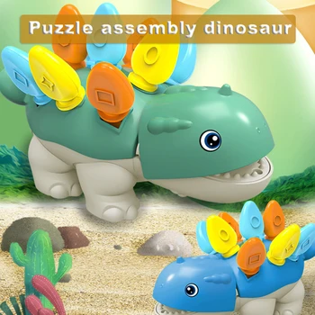 Vaikų Dinozaurą-Galvosūkį Žaislas Storeable Dinozaurų Žaislai, Dėlionės Ankstyvojo Lavinimo Žaislas Plug Muzikos Rankų judesių Koordinavimą Mokymo