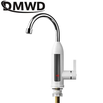 DMWD 110V Elektros Virtuvėje Momentinis Šildymo Maišytuvas Šildytuvo, Karšto Šalto Dvejopo Naudojimo Tankless Vandens Greitai Šildymo Bakstelėkite Su LED Ekranas