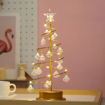 Atostogų Dekoro Lempa LED Virtuvės Juostelės Ranka Valyti Garbanojimo Šviesos Jutiklis Crystal Kalėdų Eglutė Lentelė, Šviesos, Miegamojo, Šviečiantys Žaislai
