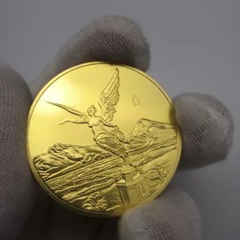 Meksika Laisvės Auksą, Padengtą Proginės Monetos Erelis Gyvatė Monetų Kolekciją Dovanos Lašas Laivybos