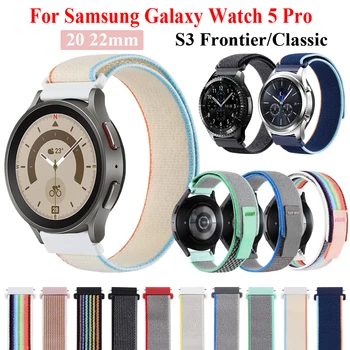 Nailono Watchband Samsung Galaxy Žiūrėti 3 4 5 Watch5 Pro 45mm 40mm 41mm 44mm Pavarų S3 Klasikinis Sienos 46mm Dirželis Band Apyrankė