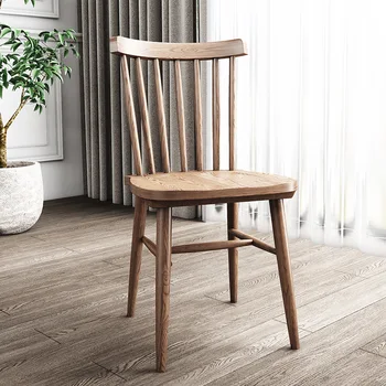 Šiaurės medžio masyvo valgomojo kėdės, modernaus minimalistinio namų restoranas riešuto spalvos medinė kėdė studijų kėdės atlošo kėdės žurnalas