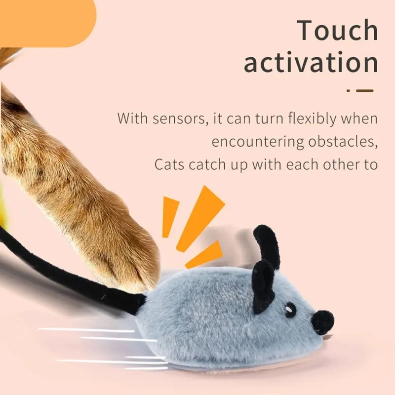 Elektros Pelių Kačių Žaislai Interaktyvus Atsitiktiniai Ėjimo Modeliavimas Pelės Naminių Kačių Pliušinis Žaislas Vibracijos Jutiklis Kačiuką Katės Kibinimas Žaislai