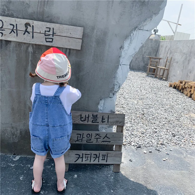 Korėjos stiliaus 2022 merginos grynos medvilnės vientisos spalvos trumpomis rankovėmis Tees vaikams prarasti visas rungtynes, T marškiniai 1-6Y