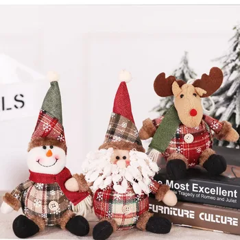 Kalėdų eglutės ornamentu animacinių filmų lėlės snaigės pledas audinio lėlės vaikų atostogų dovanų