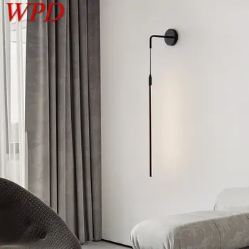 WPD Šiuolaikinio Juodos Sienos Lempos Viduje LED 3 Spalvų Kūrybos Paprastumo Vario Šviesos Sconce Namų Miegamojo Lovos