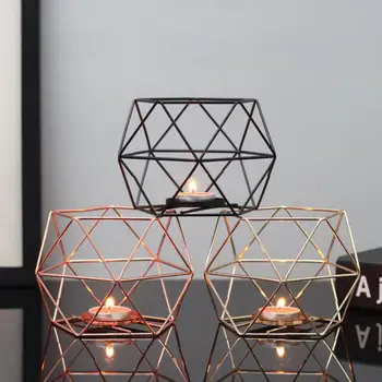 Šiaurės Stilingas, Praktiškas Patogus Multi-kartais 3D Geometrinis Kaustytomis Stovo Žvakių Laikiklis Žvakidė Namų Puošybai