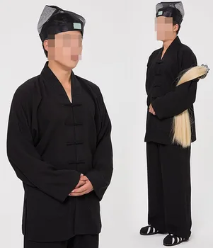 aukštos kokybės pavasario/vasaros lino/patalynė chi kostiumas Daoizmas meditacija nustatyti vienodą Daosizmas šeimyninė menų kung fu drabužių juoda/mėlyna