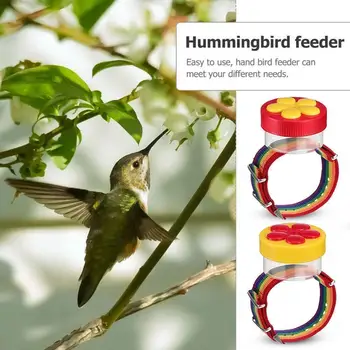 Mini Kūrybos Žiedas Laikrodžiai Paukščių Lesyklėlę Nešiojamą Hummingbird Lesyklos Su siurbtuko Langas Plastikinis Riešo Vandens Feedin D0N0