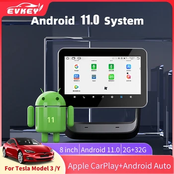 EVKEY Už Tesla Model 3 Y Galinės Oro Kondicionavimo Valdymo Ekranas Pramogų Sistema, Touch Ekranas Android Multimedia Player