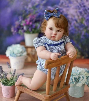65CM Gana Charlotte Atgimsta Bamblys Merginos 3D Dažytos Tikroviška Įsišaknijusi Plaukų Nekilnojamojo Bebê Atgimsta