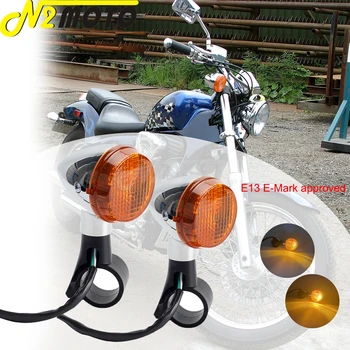Motociklo Priekinis Posūkio Signalus Indikatorius, Indikatorių Šviesos E13 E-Mark Honda GB500 VT 600 VTX 1300 MAGNA Šešėlis RS DVASIA 700-1100