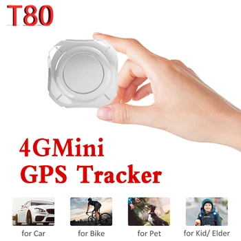Mini 4G LTE 4 1 GPS Tracker T80 Realaus laiko Stebėjimo Locator Built-in GPS/GPRS ir Antena Su Judesio Perspėjimas apie Anti-theft