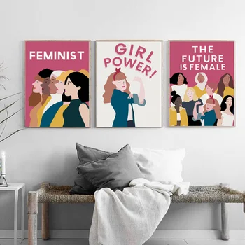 Pritaikoma Plakato Spausdinimas Freskos Kambarį Apdaila Feminizmo Moterų Sienos Meno Tapybos Drobės