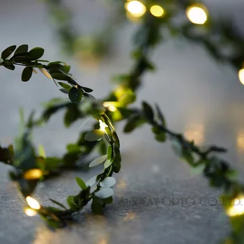 Atsparus vandeniui 5M 50 Led lapų girlianda baterija veikia Vario LED pasakų string žiburiai kalėdų, vestuvių dekoravimas šalies atveju