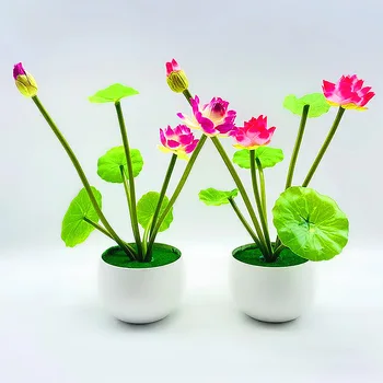 1PC Naujų Gėlių Bonsai 7 Šakutės Namų Puošybai Sodo Modeliavimas Lotus Padirbtų Augalų Aukštos Kokybės Dirbtinės