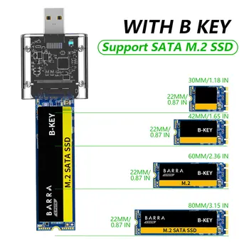 M2 SSD Atveju SATA Važiuoklės Didelės spartos USB 3.0 Adapteris 5Gbps Pr 1 SSD Disko Dėžutė
