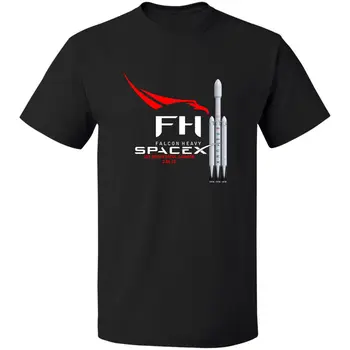 Falcon Heavy Raketų Paleidimo Spacex Elon Musk T-Shirt Juokinga Drabužių Atsitiktinis Vasaros Trumpomis Rankovėmis Medvilnės Marškinėlius Streetwear