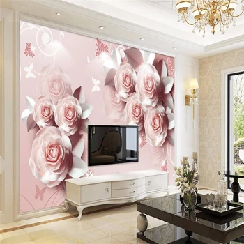 beibehang tapetai-3d fone didelio tapyba Line art šilko rožės murales de sumalti viešbutis badroom sienos freskos už kambarį