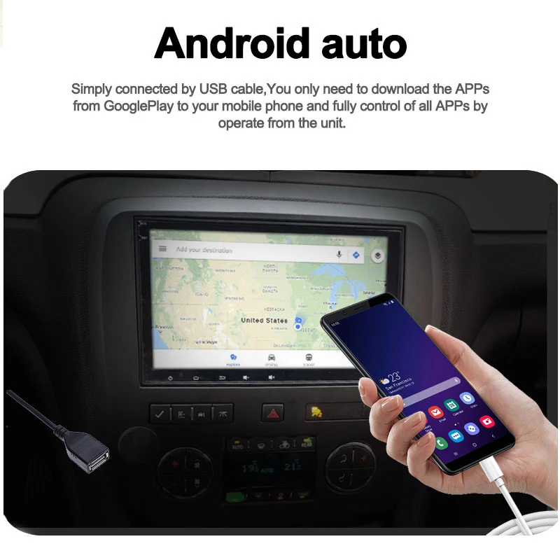 2 Din Jutiklinis Ekranas Carplay 8 Colių GPS Navigacija 1+16G Automobilio Multimedia Player 