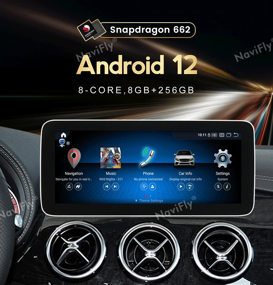 8-Core Qualcomm 662 Android ROM 12 256G 12.5 colių Mercedes Benz B-Klasė W246 B200 B180 B220 B260 2013-2019 Automobilių GPS Daugiaformačių