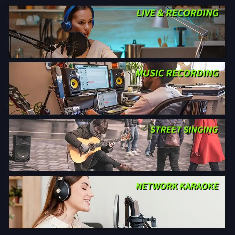 Aoshen Q24 USB Studija, Garso plokštės, Garso Interfac-Live Transliacijos Podcasting Muzikos Instrumentas Gyventi Įrašymas
