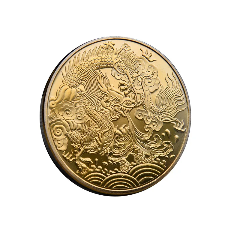 Kinijos Drakonas Iškilumo Progines Monetas 12 Zodiako Dragon Aukso Monetų Metus Suvenyrai