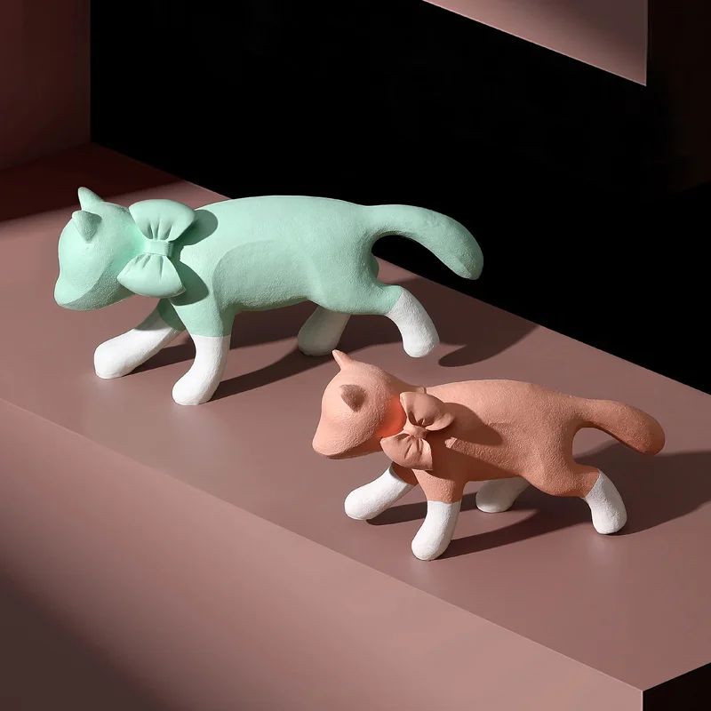 Kūrybos Kačių Figūrėlės Namų Dekoro Skulptūra Modernus Gyvūnų Namų Puošybai Kambarį Dekoro Ornamentą Šiaurės Dervos Stiliaus Tema